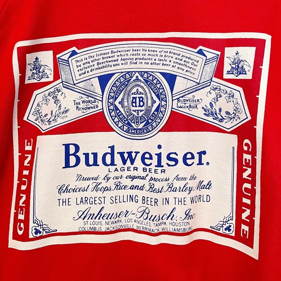 Retro red Budweiser zip up sweater - Picture 4 of 6